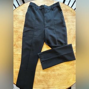 A&F The Skinny Ultra High Rise Black Trouser Flare pants with front slits
